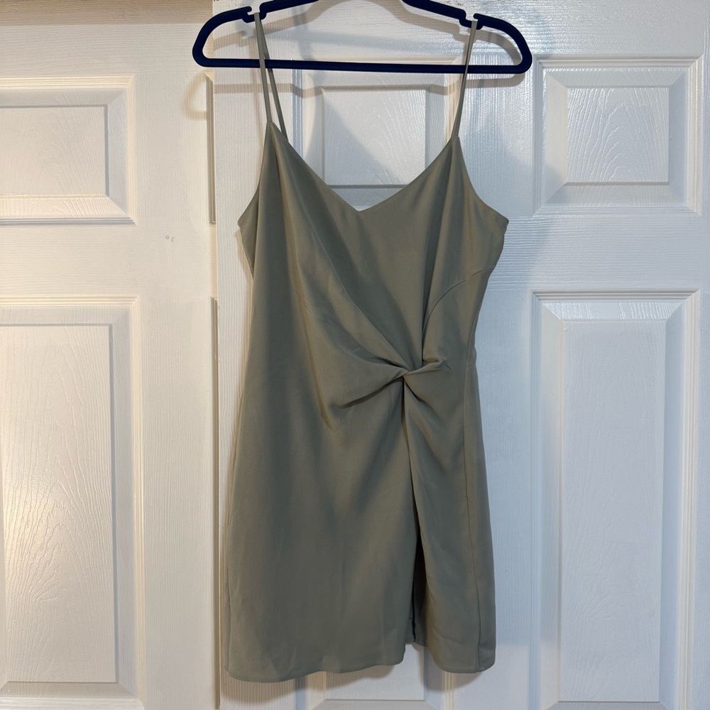 Abercrombie & Fitch Side-Draped Mini Dress in Sage Green | Size small